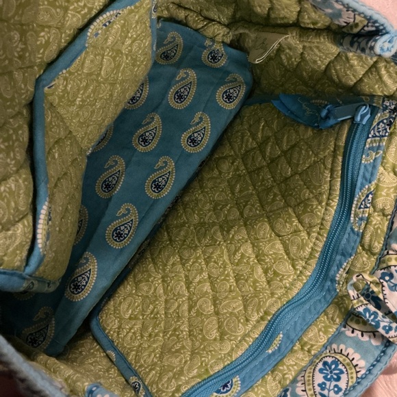 Vera Bradley Bermuda Blue Aqua Paisley Quilted Tote - Picture 7 of 11